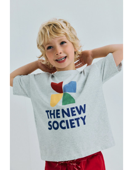 TNS Logo T-Shirt Light Grey Melange 12Y