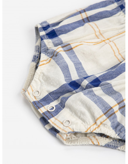 Fun Tartan Woven Romper White 4