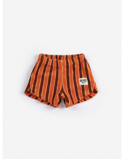 Striped Brick Terry Shorts Orange