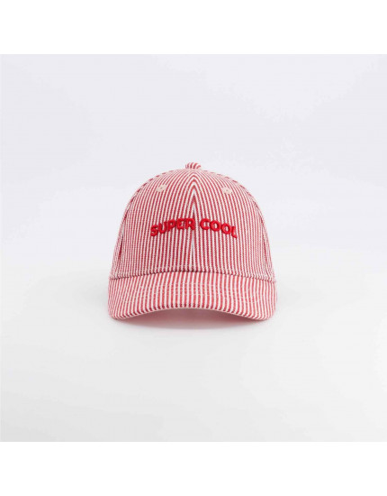 Super Cool Red Striped Cap Child 3-6Y