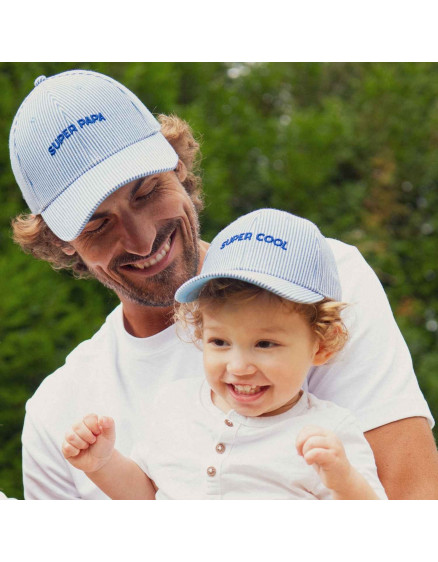 Super Cool Blue Striped Cap Child 3