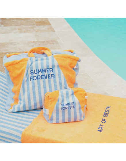 Large Summer Forever Tote Bag Blue Terry 2