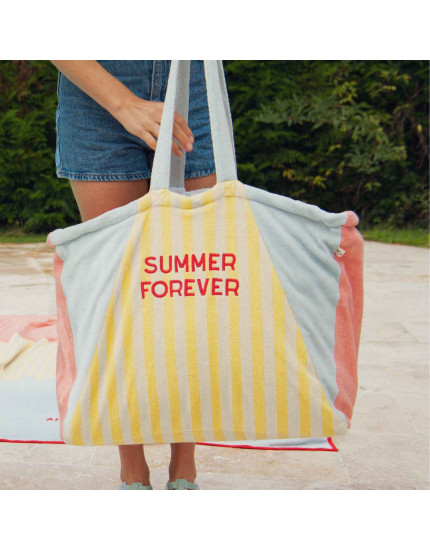 Large Summer Forever Tote Bag Pink Sponge One Size