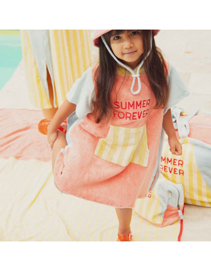 Summer Forever Pink Terry Cloth Ponchos Child 4-6Y