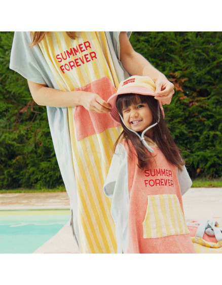 Summer Forever Pink Terry Cloth Ponchos Child 2