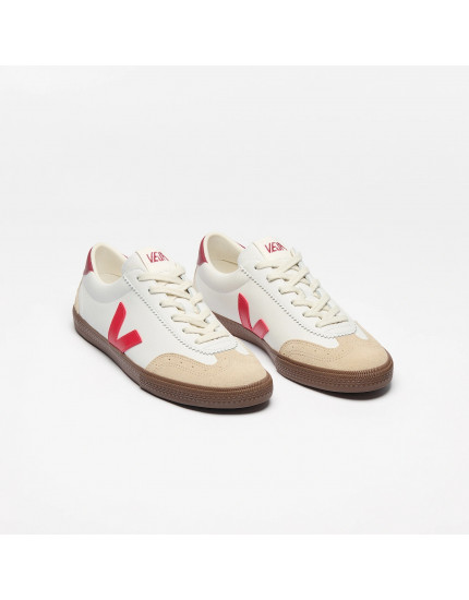 Volley Leather White Pekin Bark Sneakers