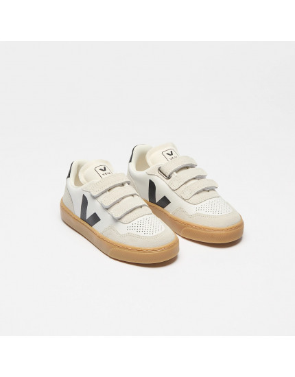 V-90 Leather White Black Natural