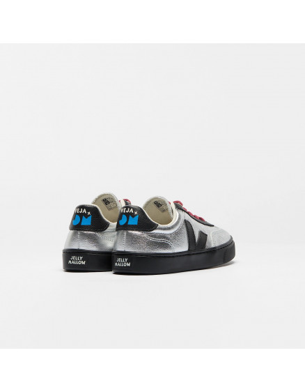 Volley Elastic Laces Leather Veja X Jelly Mallow Silver 3