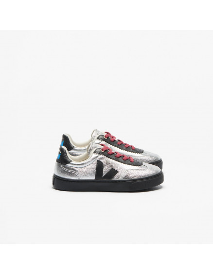 Volley Elastic Laces Leather Veja X Jelly Mallow Silver 2