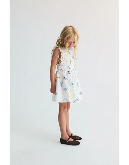 Jacinthe Dress Multicolor Embroidery Flower