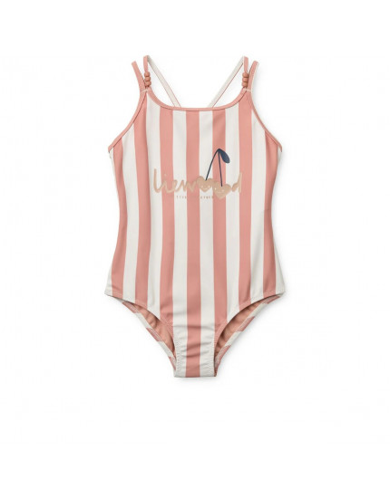 Suna Stripe Swimsuit Coral Blush