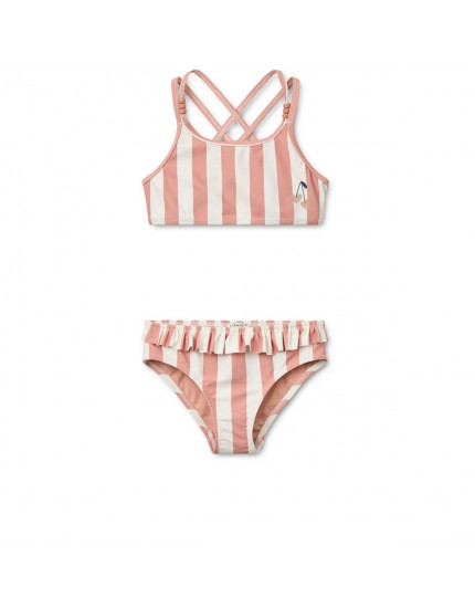 Belle Stripe Bikini Coral blush