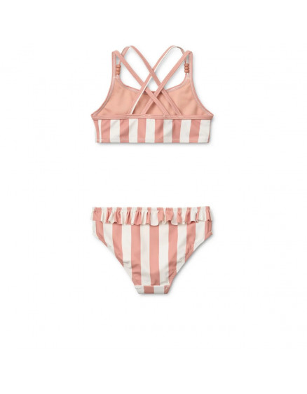 Belle Stripe Bikini Coral blush 2