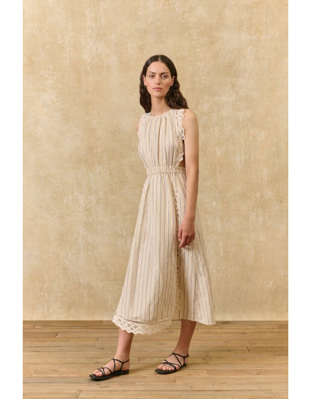 Ariane Dress Navy Purple Stripes 5