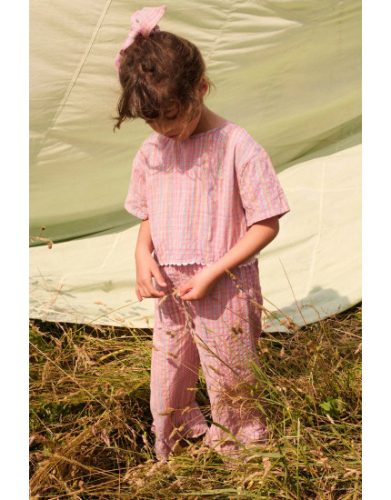 Kalistee Blouse Pink Pomelo Checks