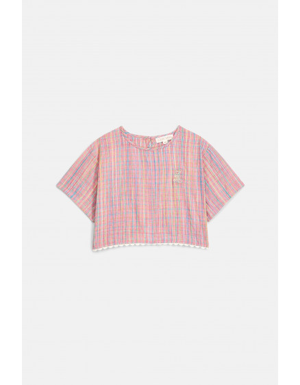 Kalistee Blouse Pink Pomelo Checks 2