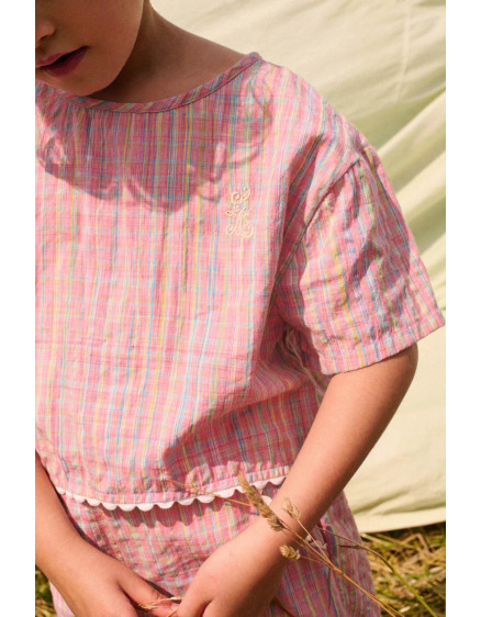 Kalistee Blouse Pink Pomelo Checks 4