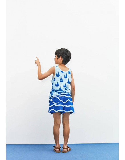 Waves Short Nautical Blue 4