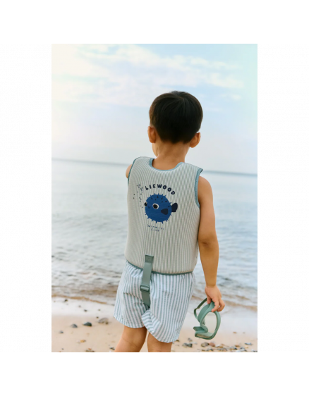 Dove Seersucker Swim Vest Peppermint Sandy 3