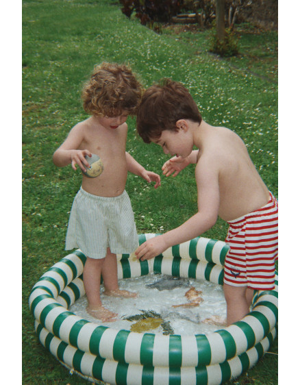 Basic 2 Ring Pool Small Green Stripe 3