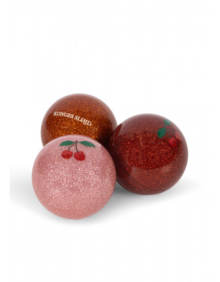 3 Pack Sparkly Balls Red