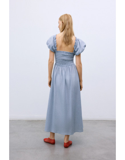 Cloe Woman Dress Summer Midnight Pinstripes 2