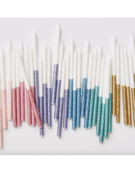 Glitter Dipped Candles Pale Pink 2