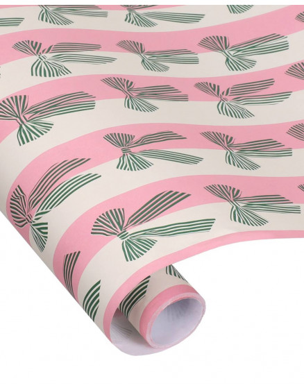 Wrapping Papier Big Bow Stripes Forest Green 3