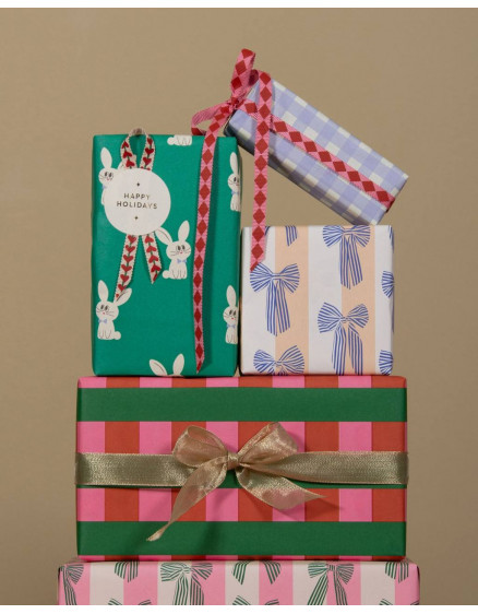 Wrapping Papier Big Bow Stripes Cobalt 2
