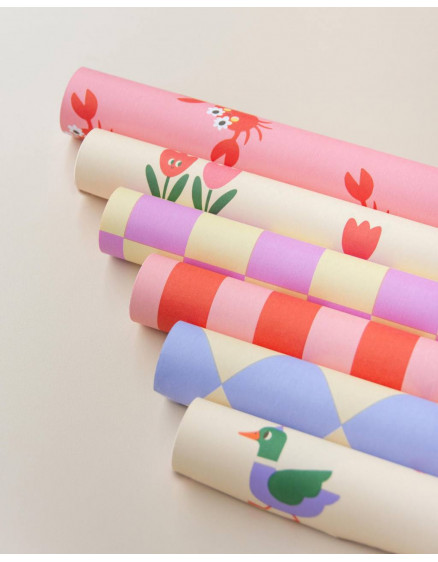 Папір для пакування Stripes Poppy Red Litchi 2