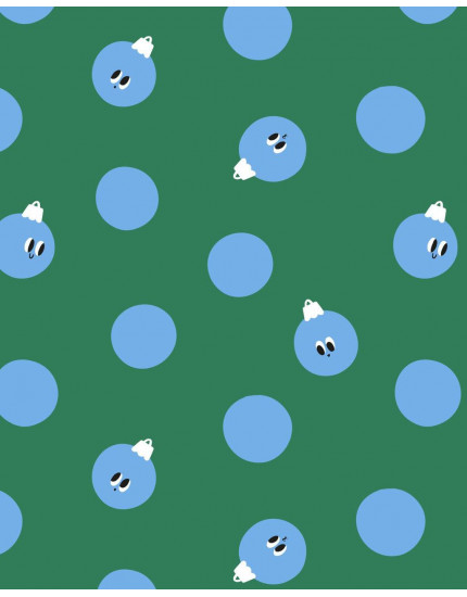 Wrapping Papier Christmas Balls Indian Green Sky Blue One Size