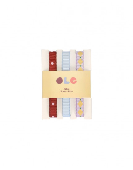 3 x Ribbed Ribbon Dottie Plain Circus One Size
