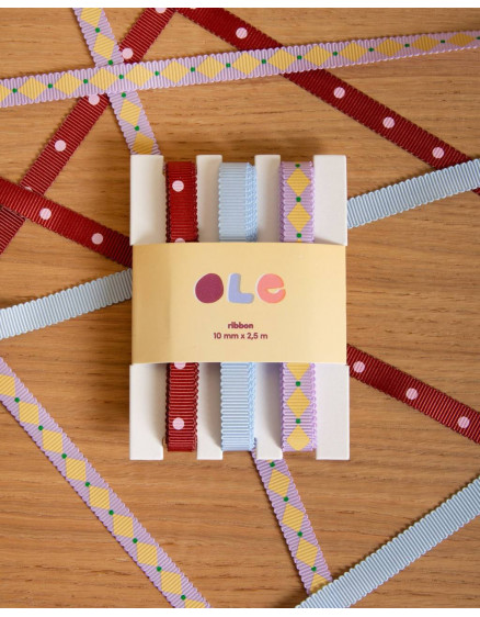 3 x Ribbed Ribbon Dottie Plain Circus 2