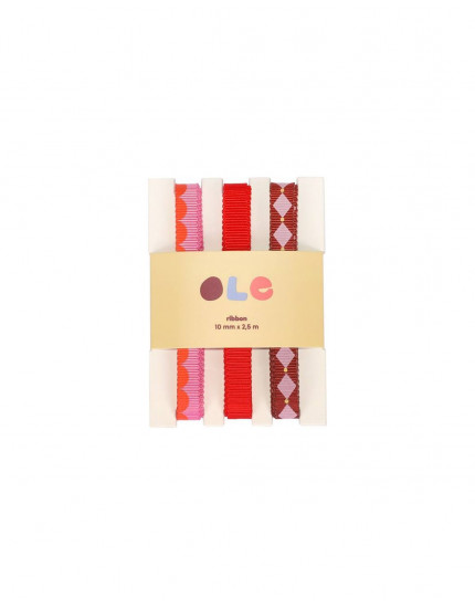 3 x Ribbed Ribbon Scallop Plain Circus One Size