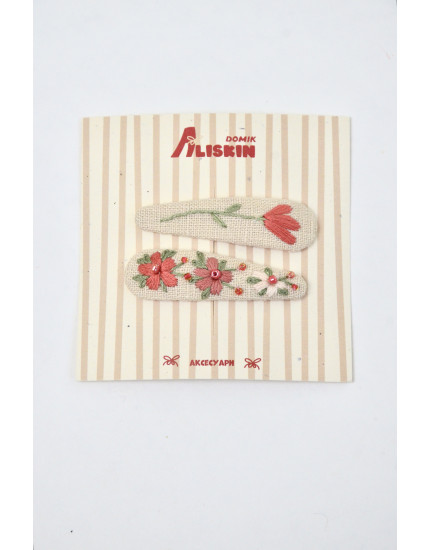 Hair Clips Pink Flower